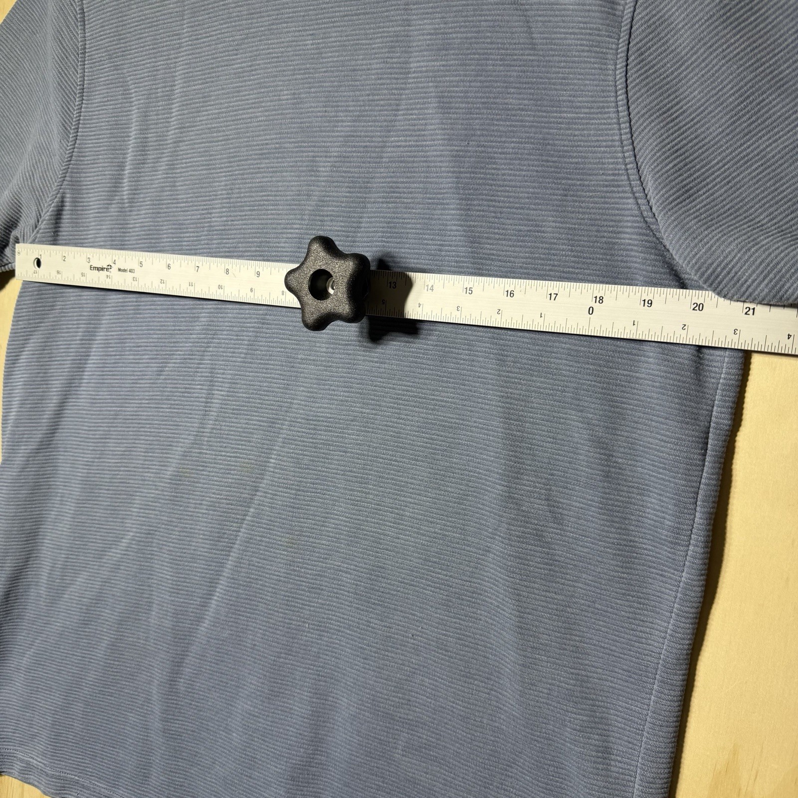 Common People Ribbed Knit T Shirt Large Blue Short Sleeve Casual Minimalist Tee gallery