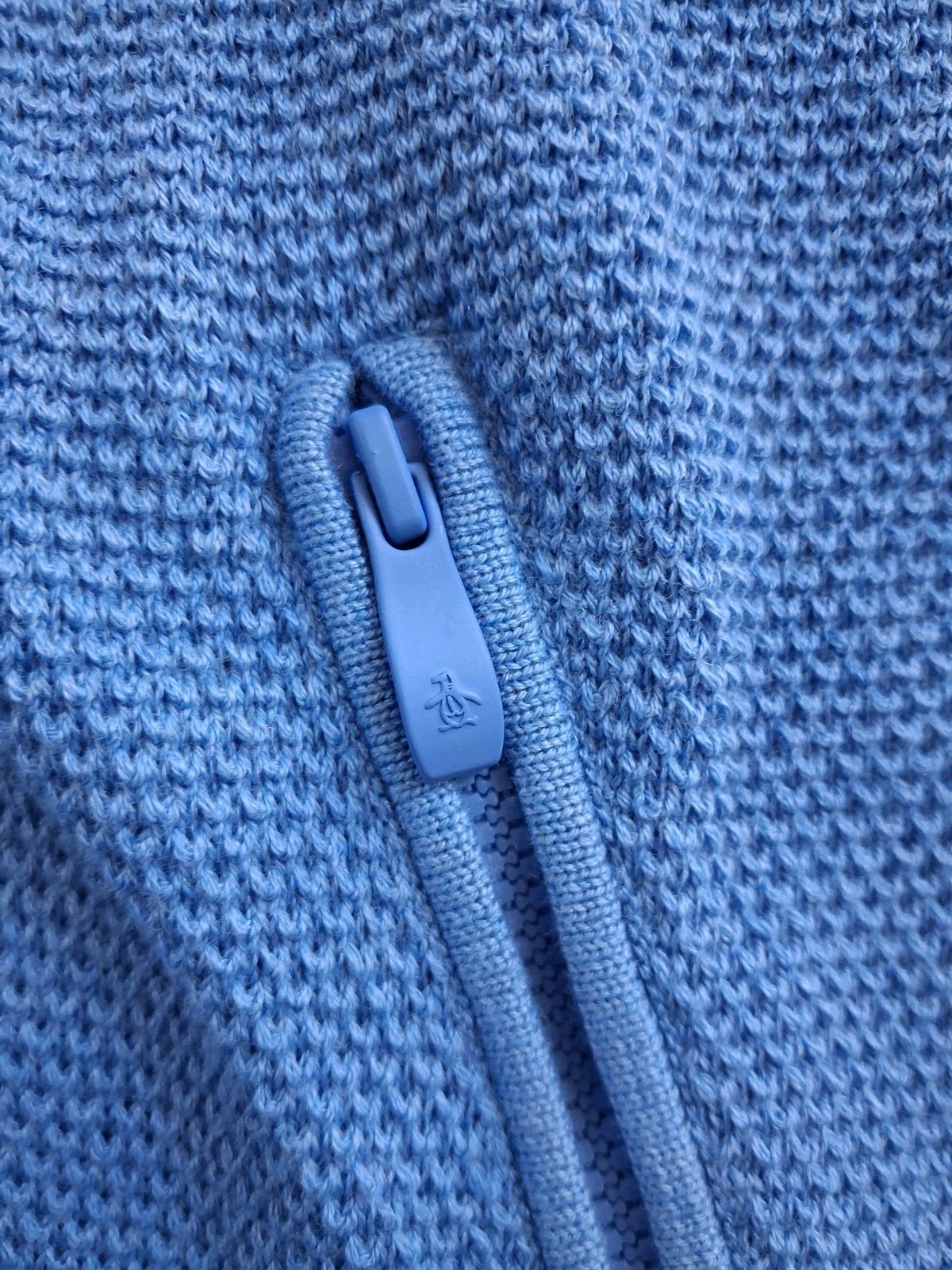 Penguin Hoodie Sweater Long Sleeve Mens Blue Large Zip Up Pockets $125 NWT gallery