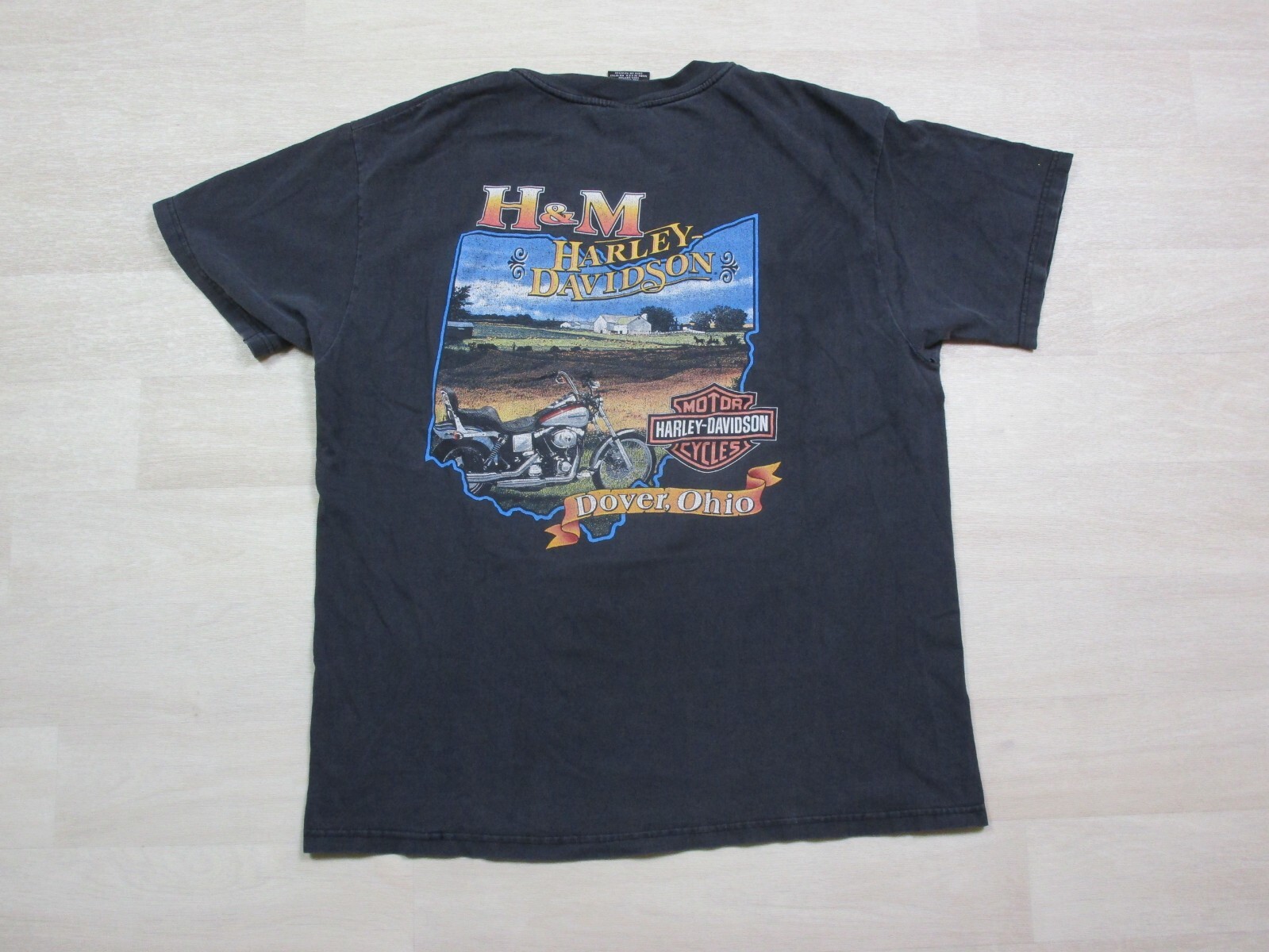 Vintage 1990s Harley Davidson Motorcycles Ride Free Embroidered Ohio T Shirt (L) gallery