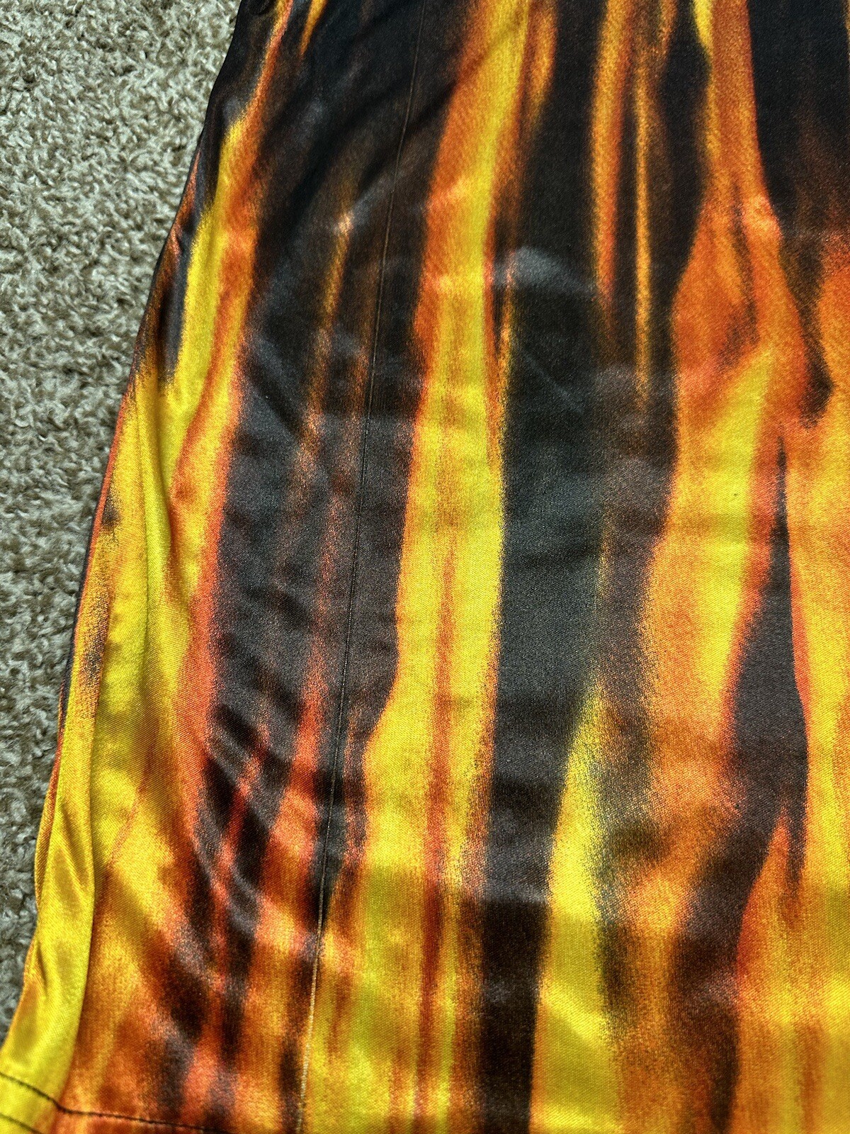 Lot 7 Vtg No Boundaries Flames Sheer AOP Dragon Rave Y2K M/L Anime Hardy Shirt gallery