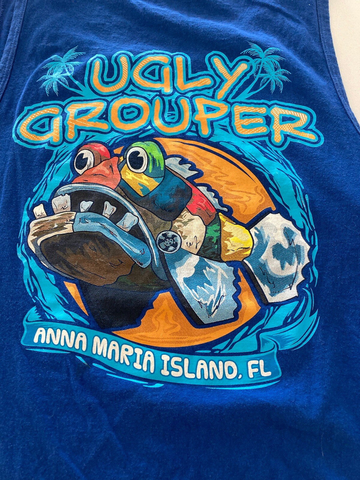 Tank Top Small “The Ugly Grouper” Anna Maria Island, FL Excellent Condition