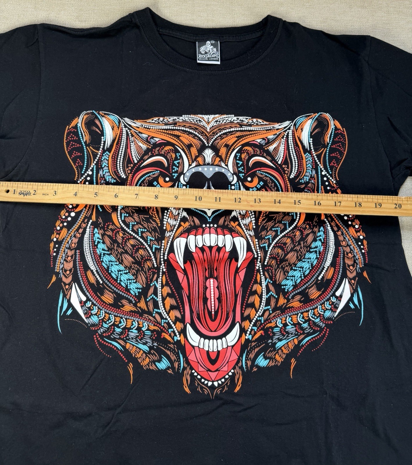 Grizzly Bear Colorful Artsy T-Shirt Small Black Short Sleeve Animal Wildlife gallery