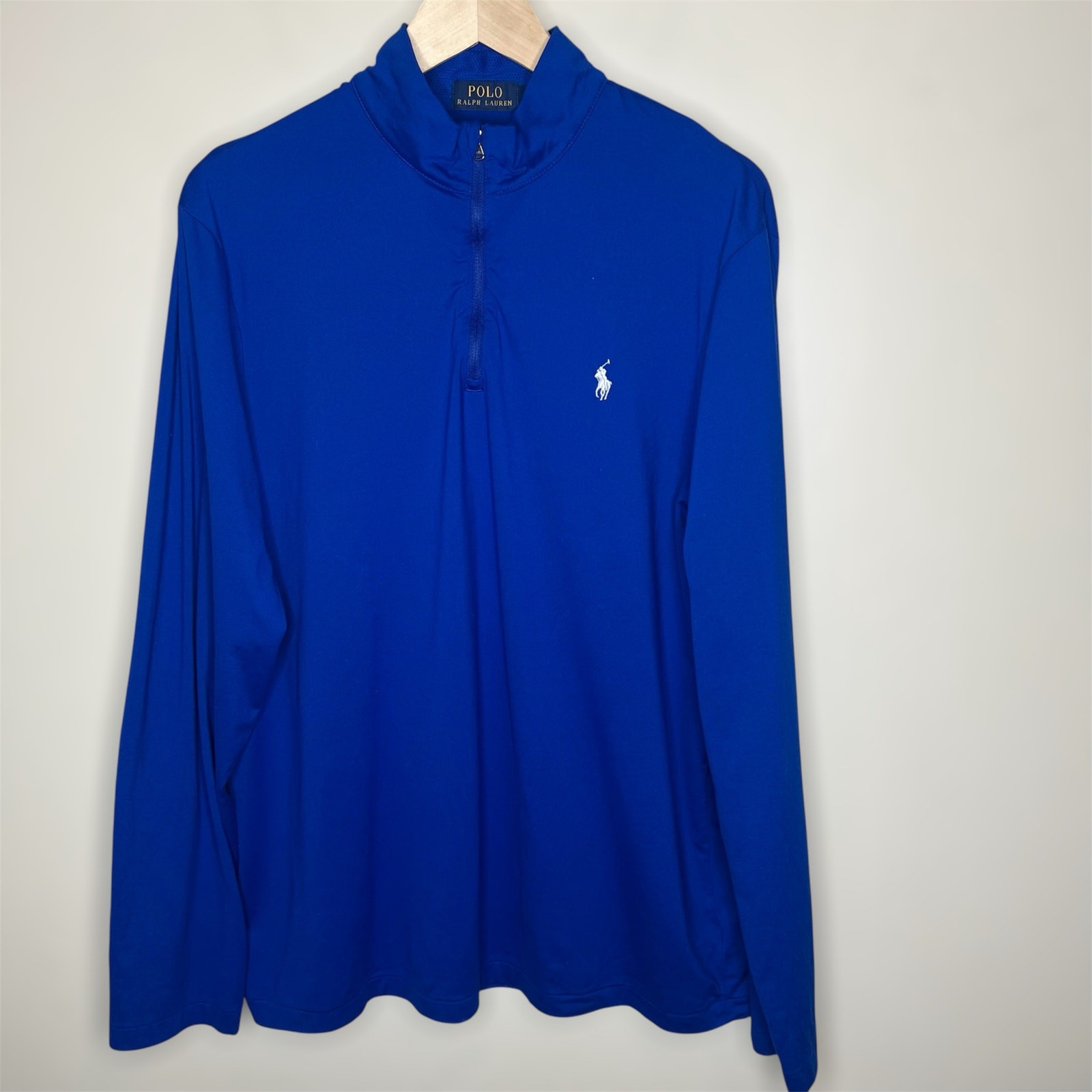 Polo Ralph Lauren 1/4 Zip Pullover XL Mens Shirt Preppy Golf Blue Long Sleeve