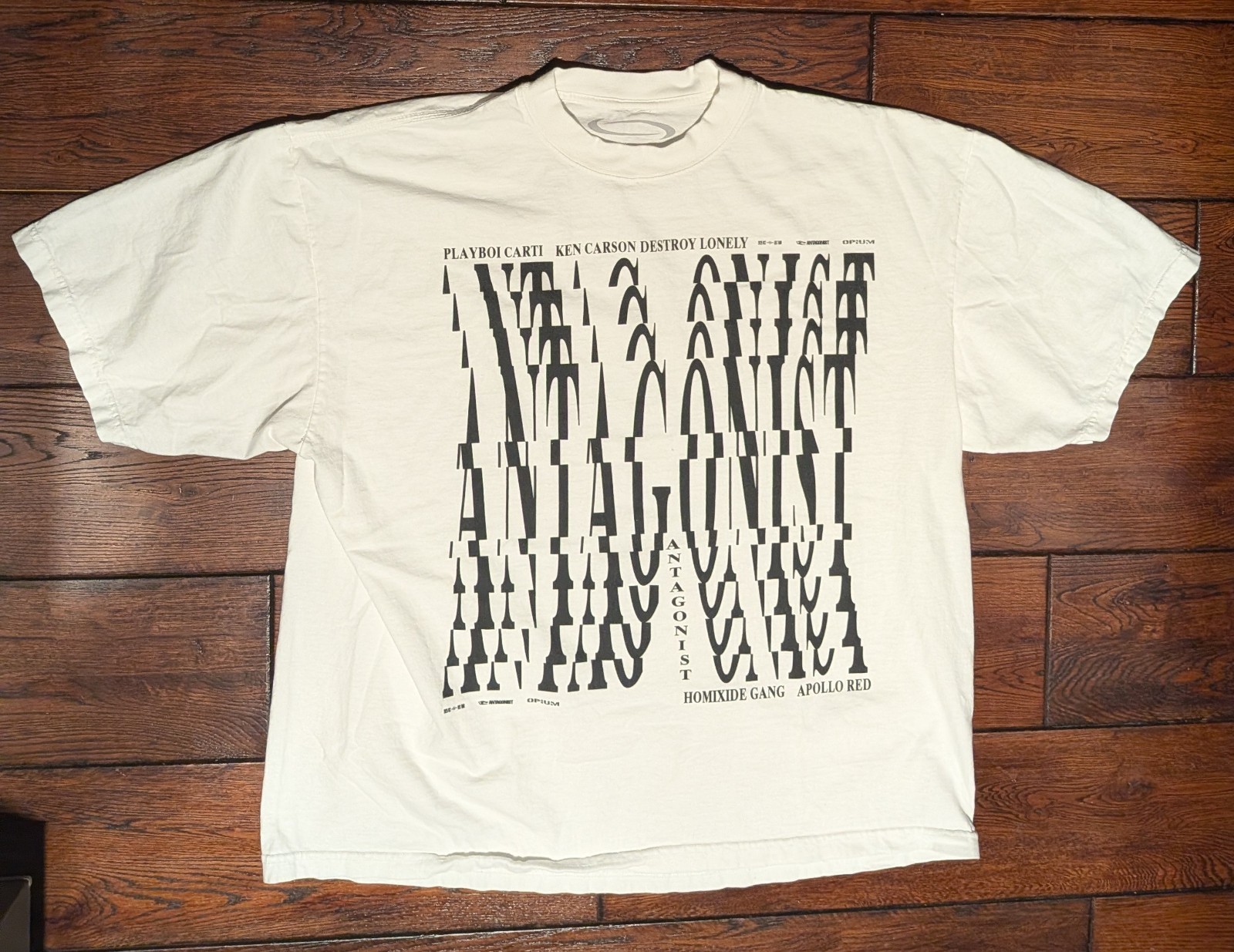 PLAYBOI CARTI Antagonist Tour 2025 Opium Oversized T-Shirt in White Size XL