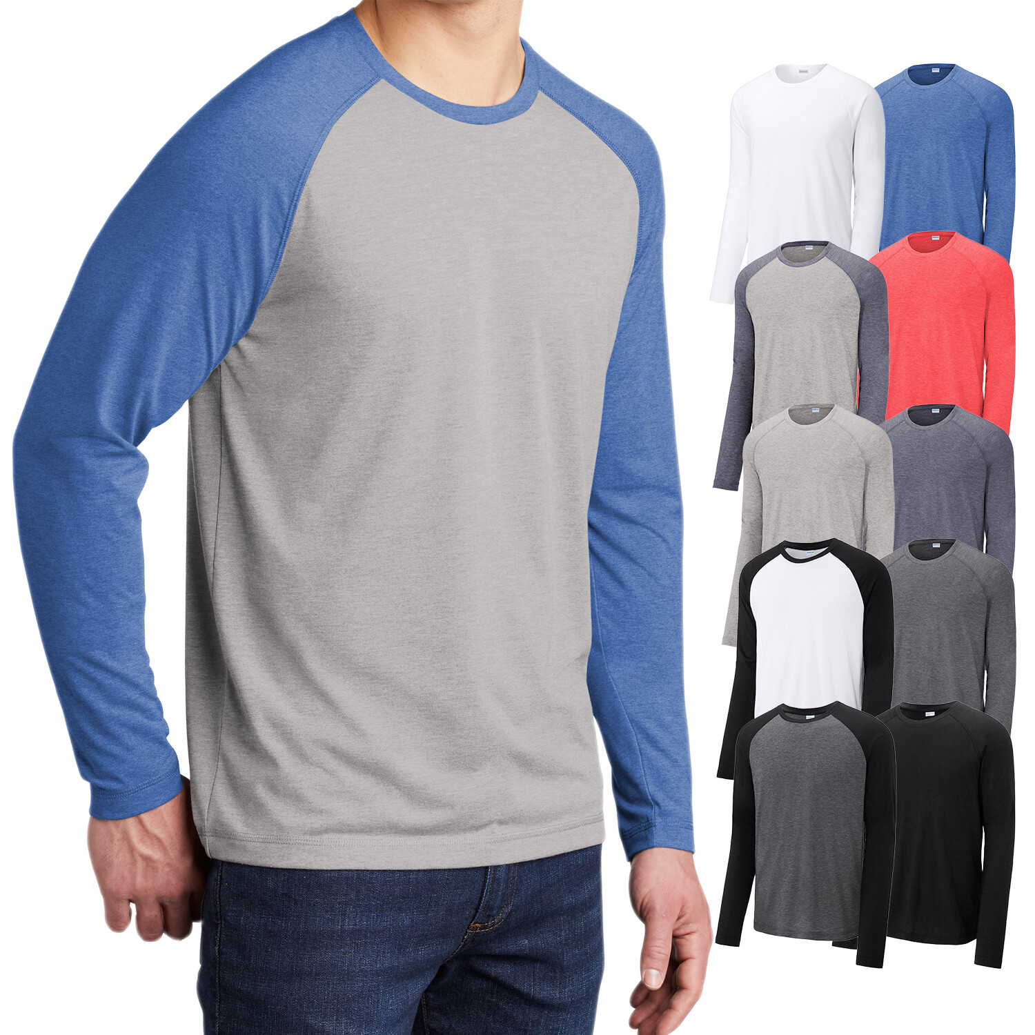 Sport-Tek PosiCharge Long Sleeve Tri-Blend Wicking Raglan Tee gallery