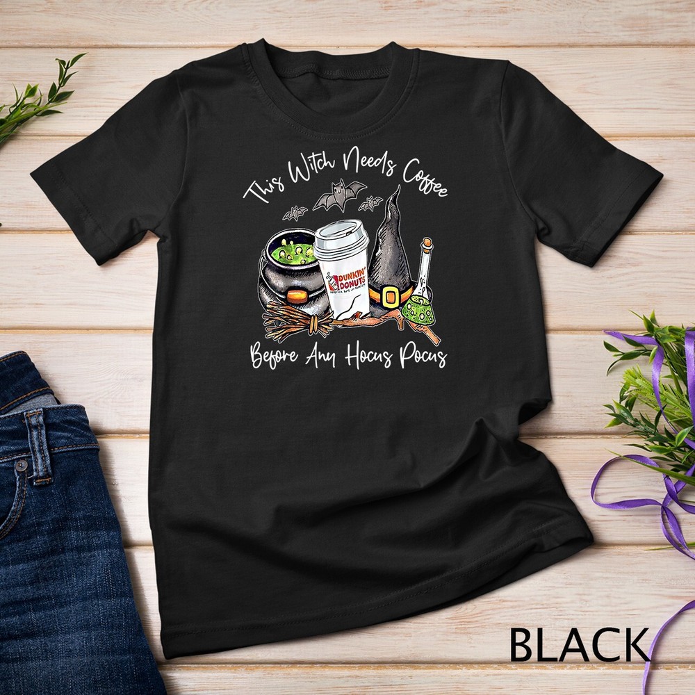 This Witch Needs Coffee Before Any Hocus Pocus Halloween Unisex T-shirt