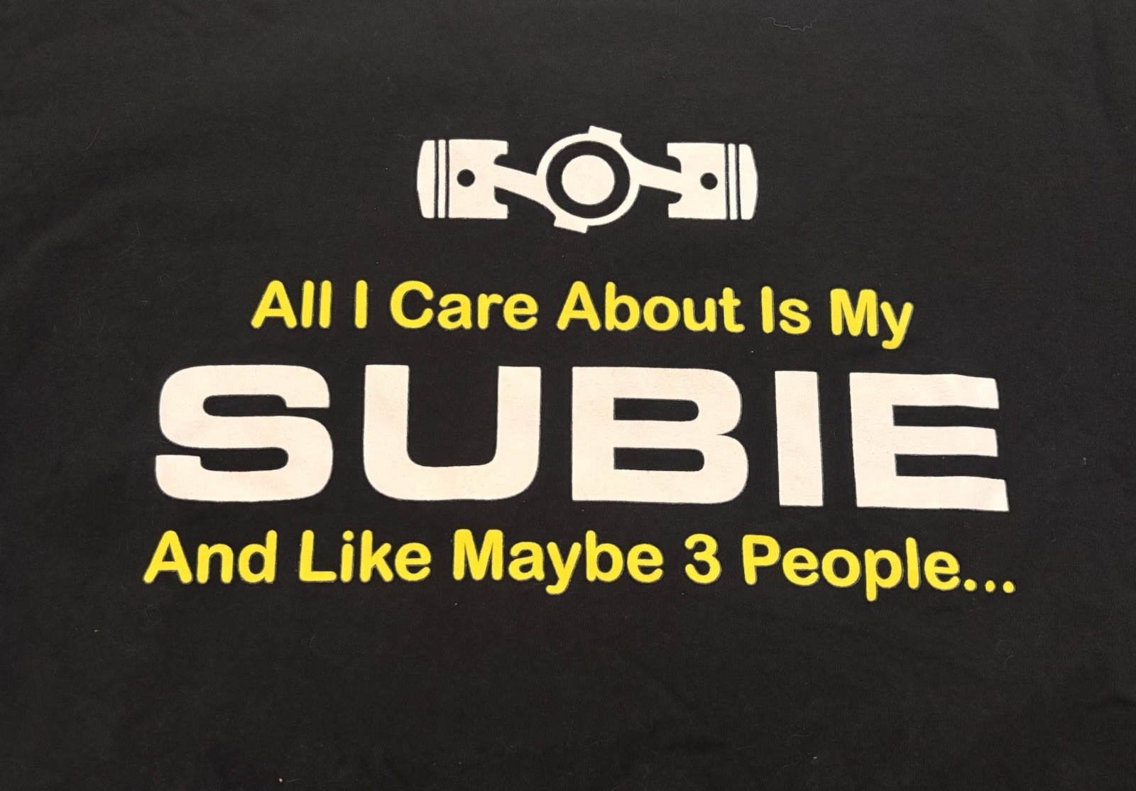 Subaru Short Sleeve T-Shirt size M - Black - NEW - All I Care About Is My Subie gallery