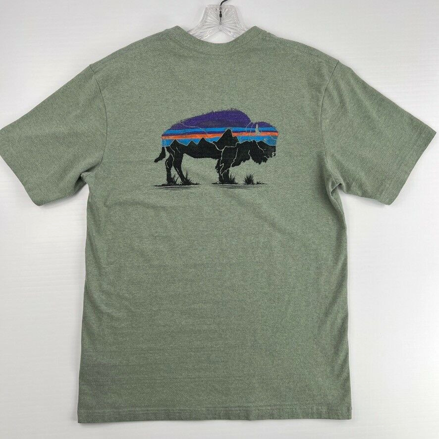 Patagonia Shirt Men Small Bison Responsibili Tee Graphic Work Party Gym Core Ex