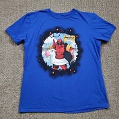 MARVEL Deadpool Shirt Mens Large Blue Cannonball Loot Crate Lootwear Superhero