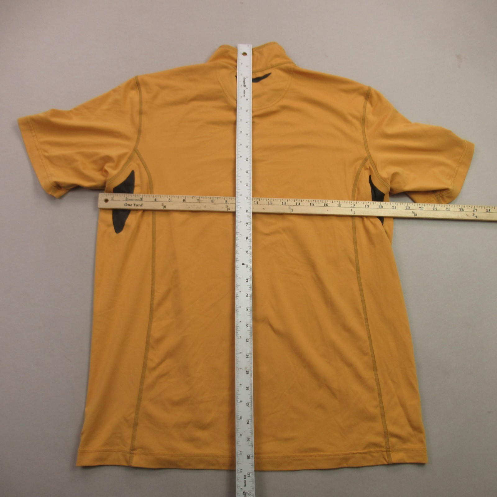 REI Shirt Mens Large Short Sleeve Crew Neck 1/4 Zip Lightweight Casual Yellow gallery