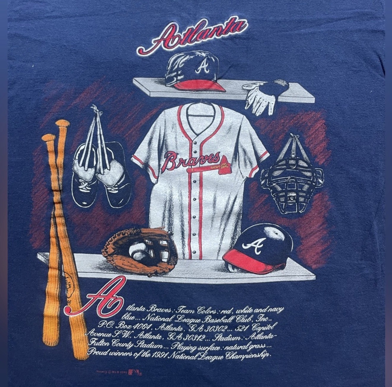 Vintage 90s Nutmeg Atlanta Braves MLB Baseball Mens T-Shirt Size XL