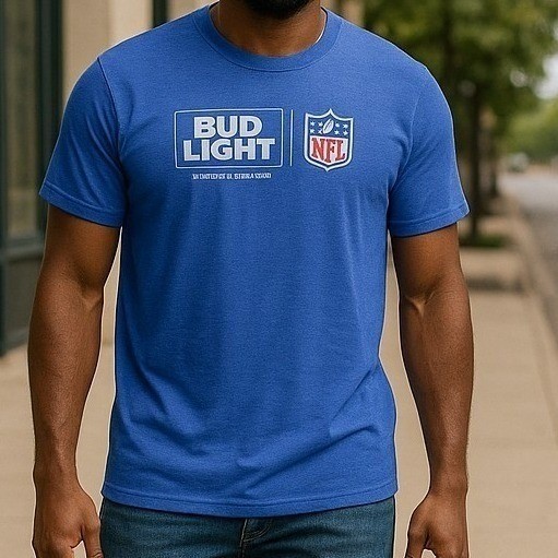 Bud Light NFL Official Beer Sponsor Tri-Blend T-Shirt 2XL Gorpcore Promotional gallery