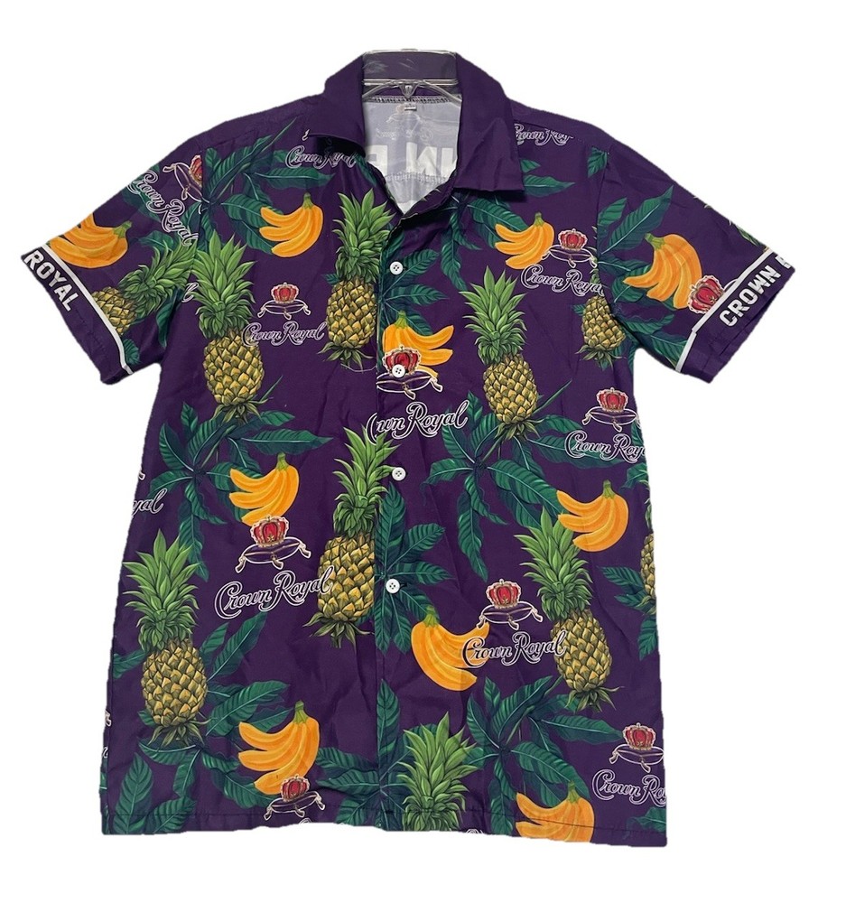 CROWN ROYAL Size S Mens s/s button up tropical pattern shirt Hawaiian Shirt