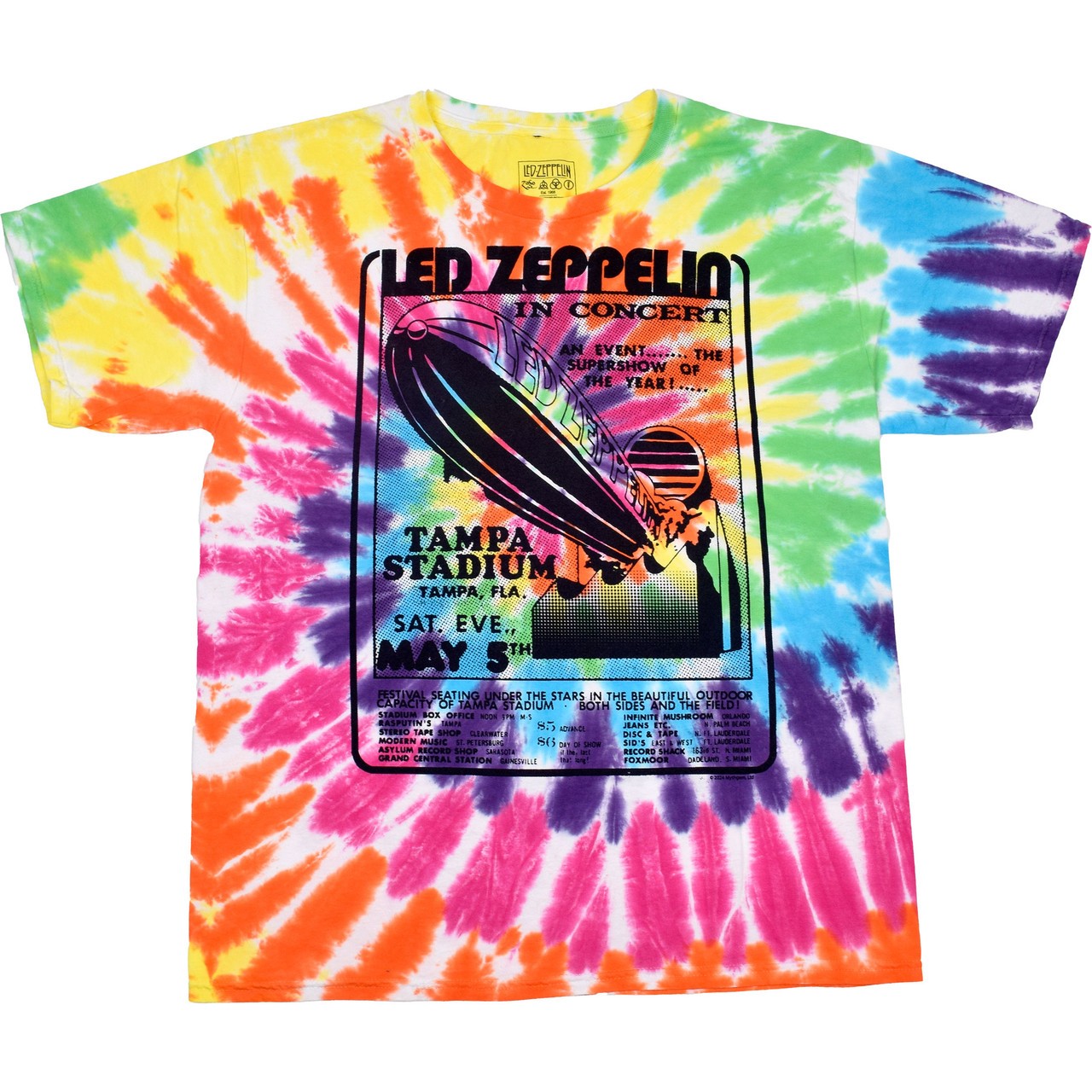 Led Zeppelin Tampa Spiral Tie-Dye T-Shirt Liquid Blue gallery