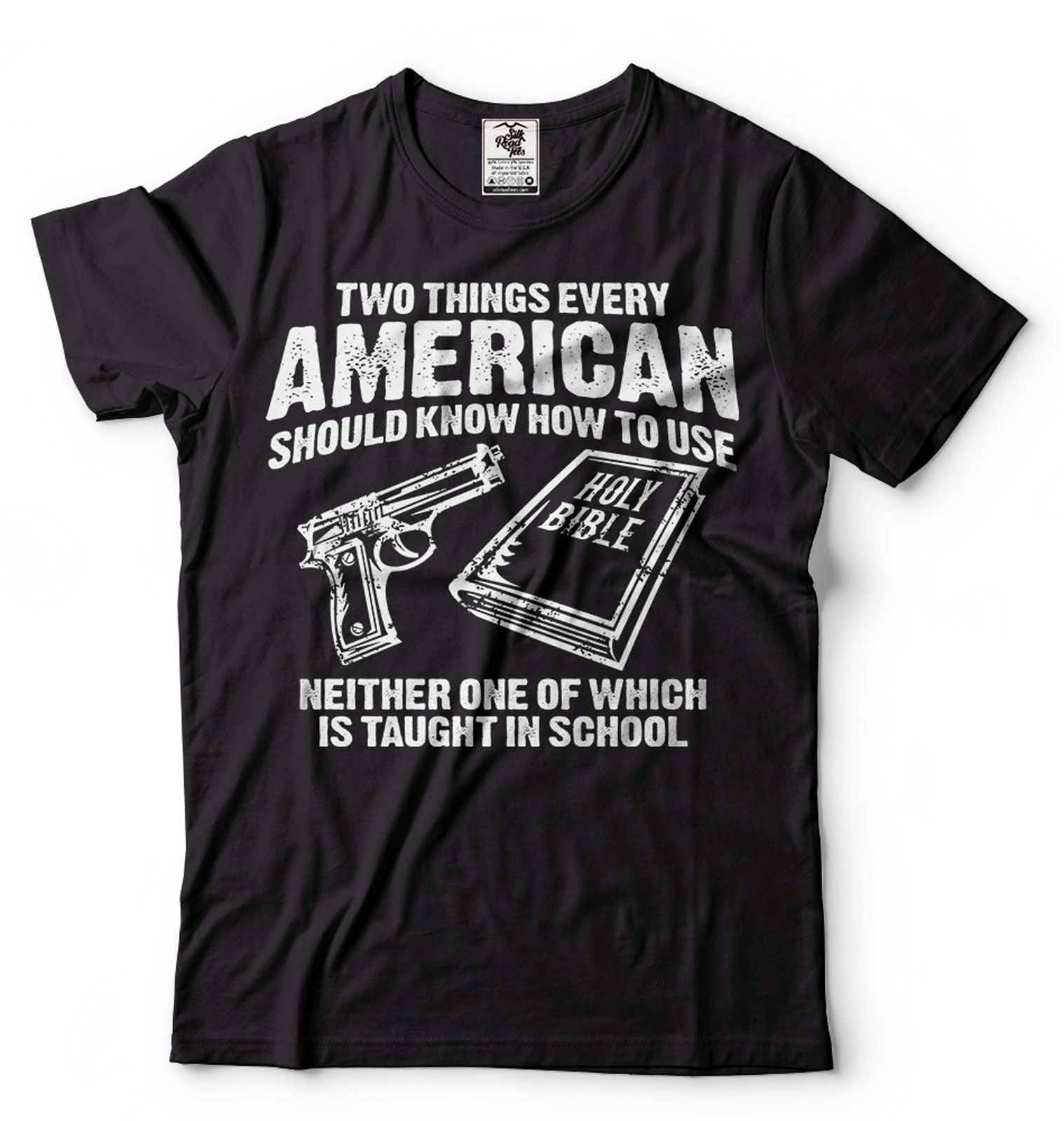 Guns And Holy Bible Shirt American Patriotic Tee 2nd Amendment Pro Gun Gift Tees