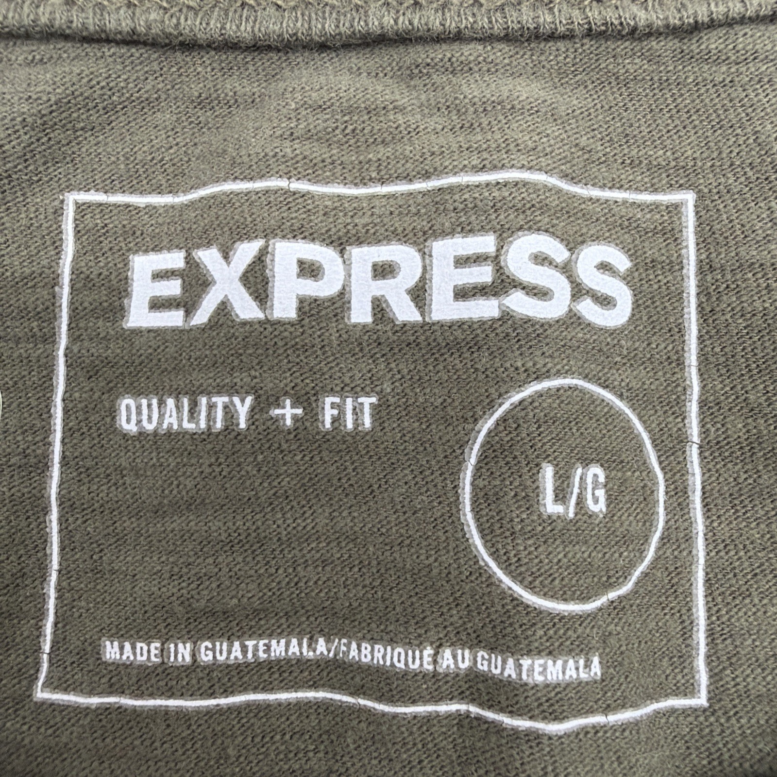 Express Quality + Fit Long Sleeve T-shirt L Green 100% Cotton.#47265 gallery
