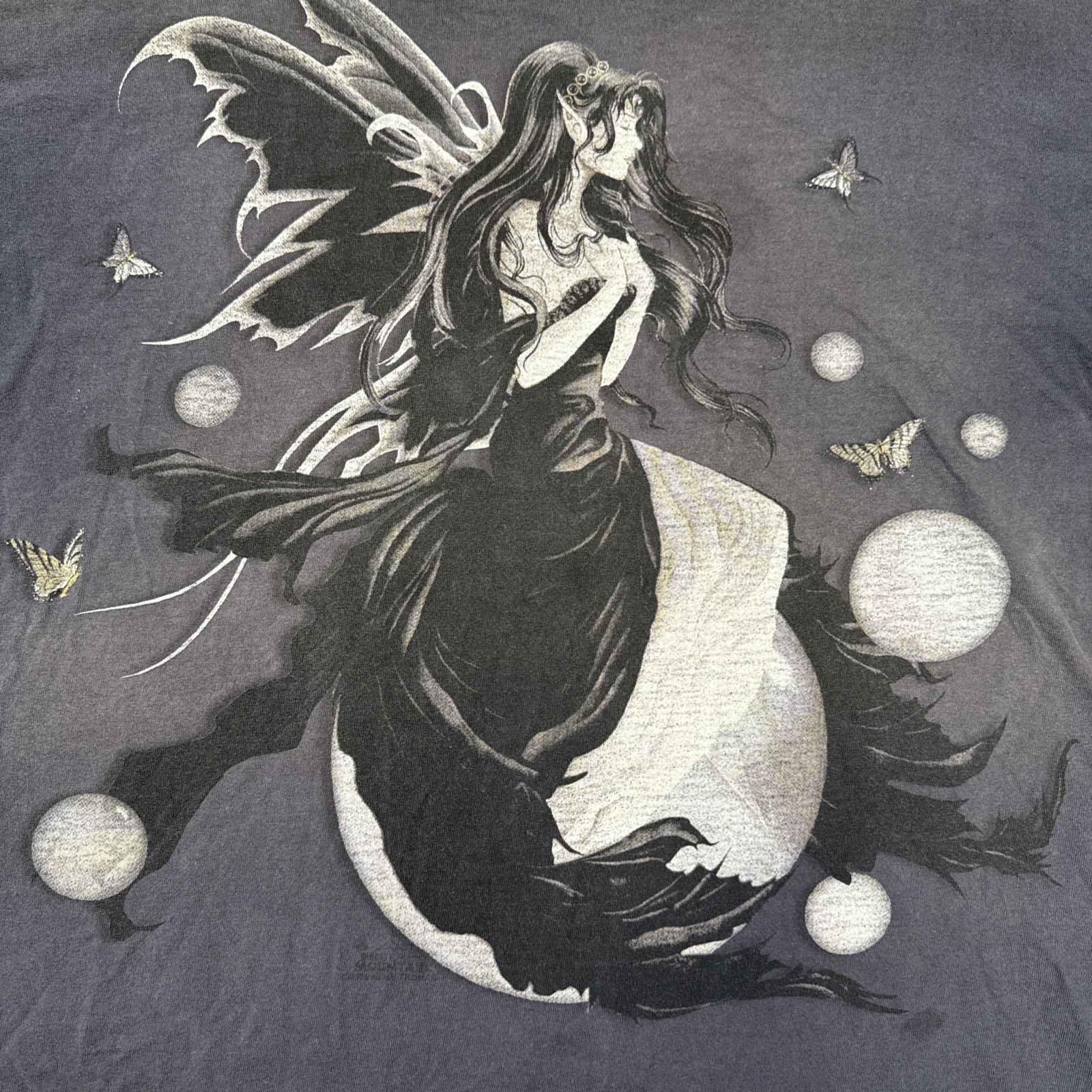 Vintage The Mountain Moon Fairy T-shirt Men's XL Faded Pixie Fairy On The Moon gallery