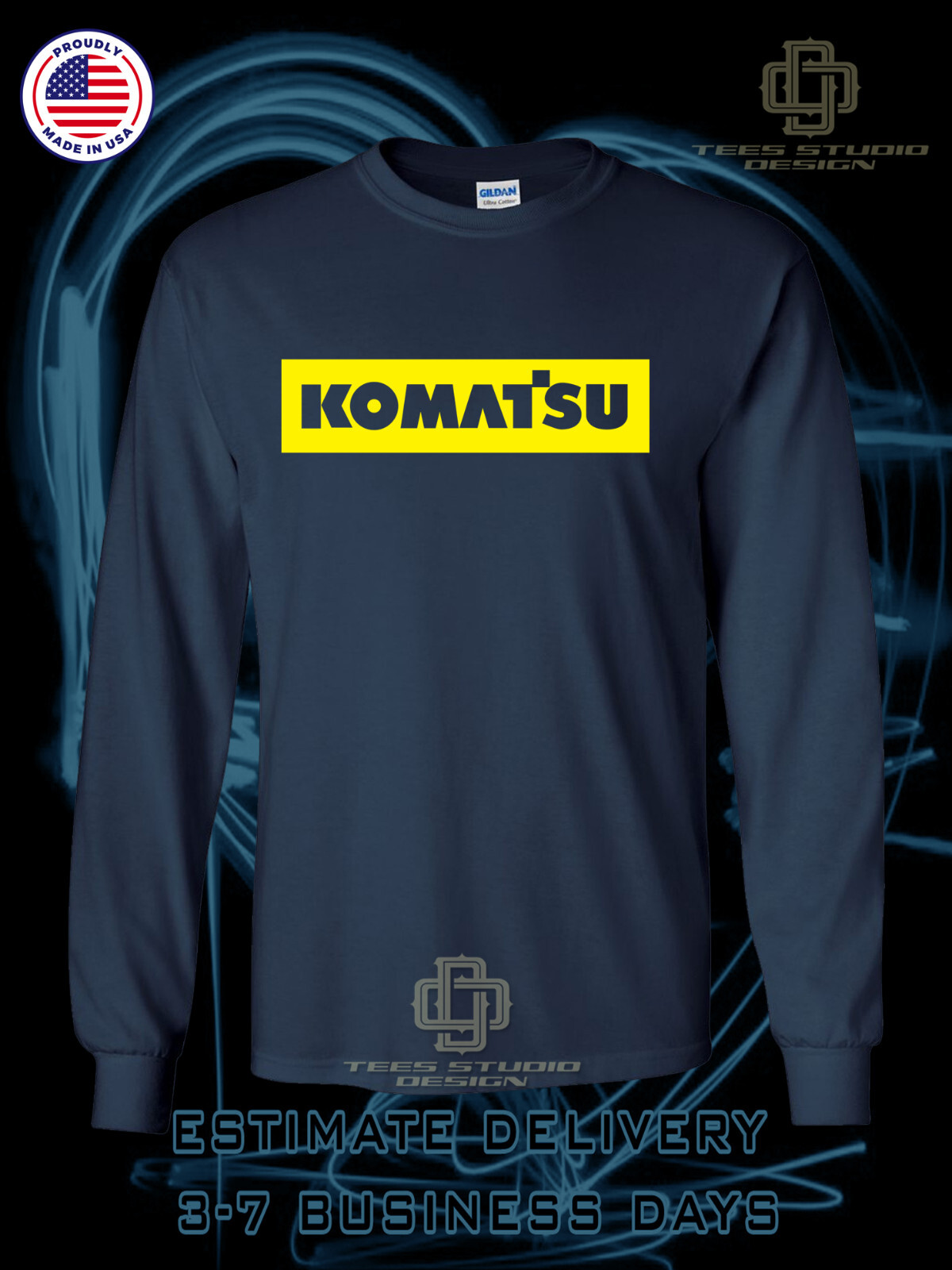 Hot Komatsu Mining Logo Men's T-Shirt American Long Sleeve Dotees TShirt gallery