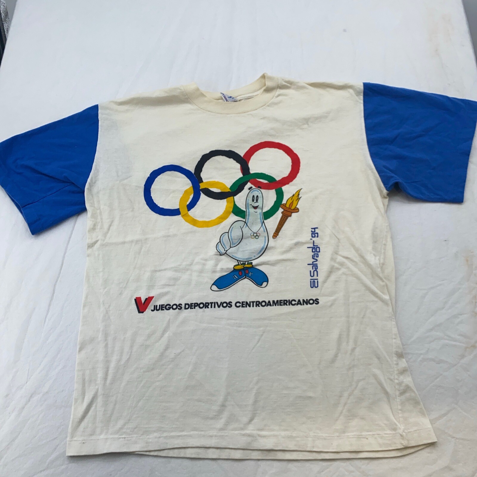 vintage 1994 EL SALVADOR CENTRAL AMERICAN GAMES 2 TONE JERSEY T-Shirt M olympics gallery
