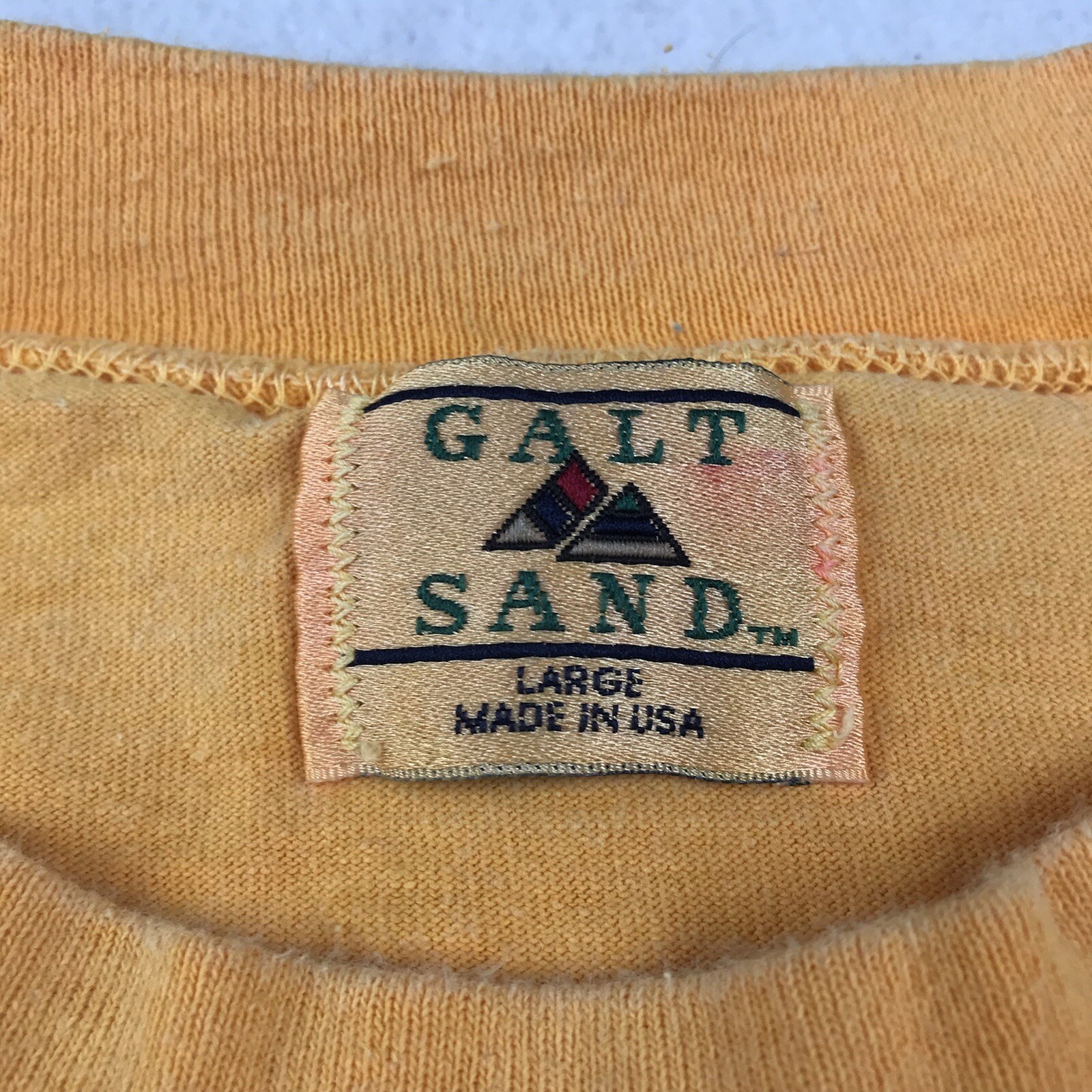 VTG Michigan Shirt Mens Large Yellow Green Graphic Tee Thick Cotton Galt Sand gallery