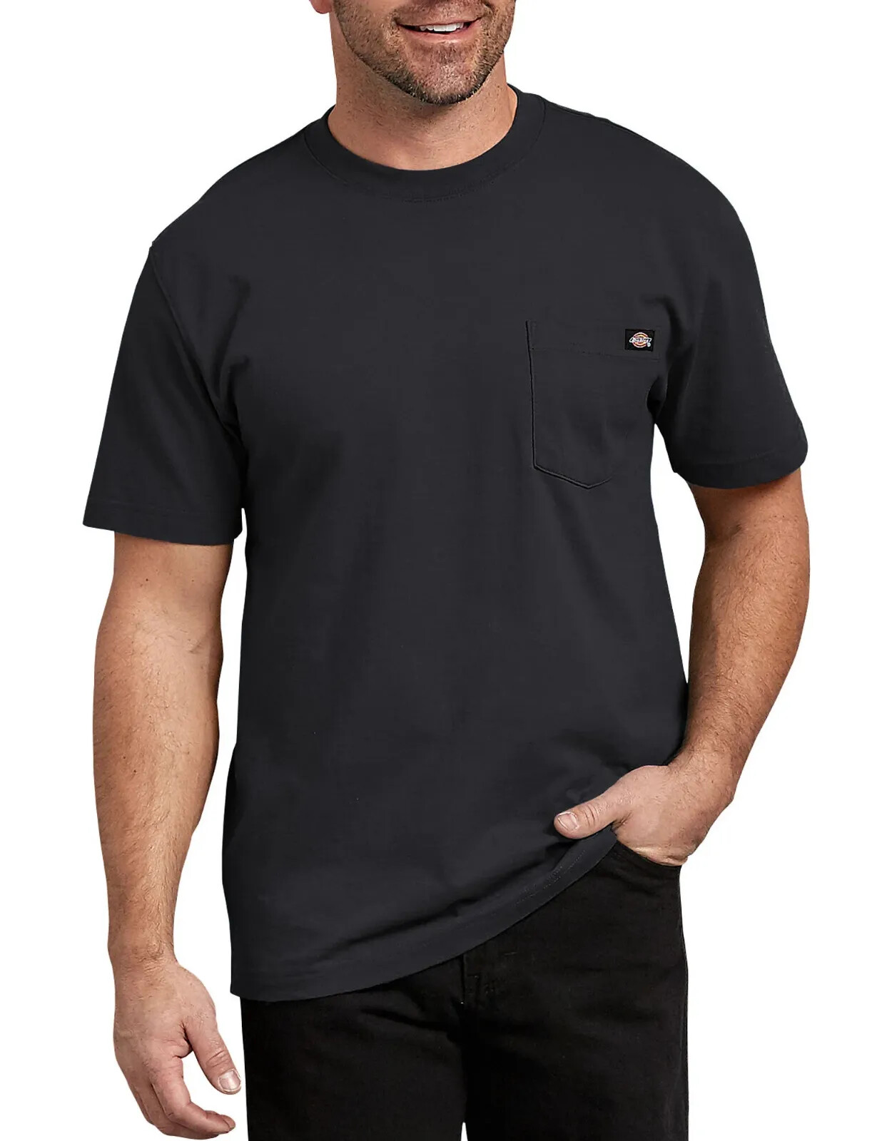 Genuine DICKIES® men's heavyweight short sleeve black t-shirt BRAND NEW! gallery