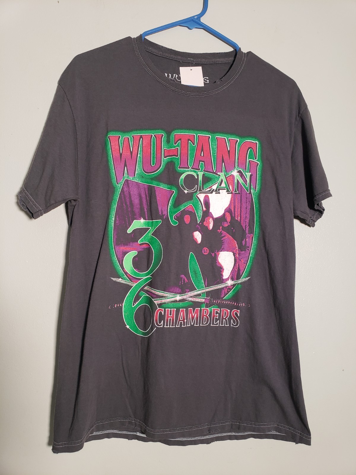 Wu Tang Clan 36 Chambers Shirt Enter The Wu Tang Tee Size Small Distressed Grey gallery