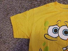 Vintage 2002 Nickelodeon SpongeBob SquarePants Nudie Pants Yellow TShirt Size M