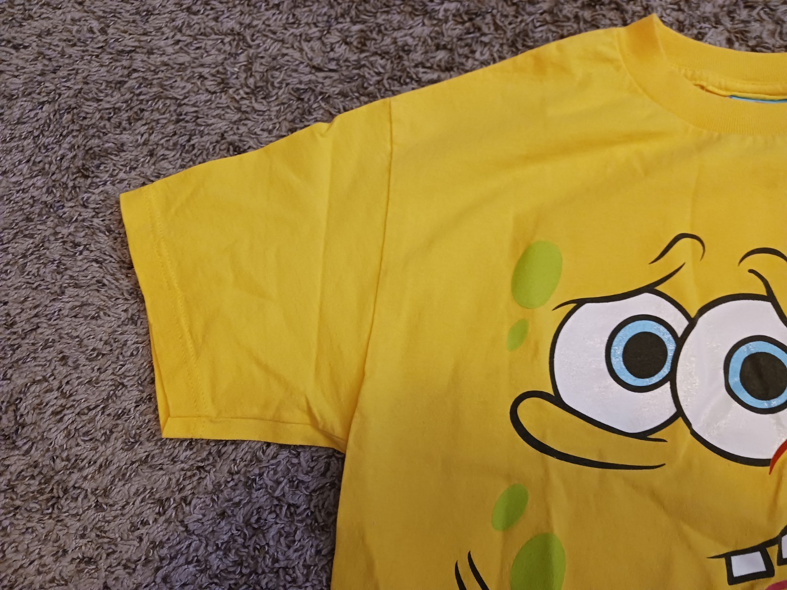 Vintage 2002 Nickelodeon SpongeBob SquarePants Nudie Pants Yellow TShirt Size M gallery