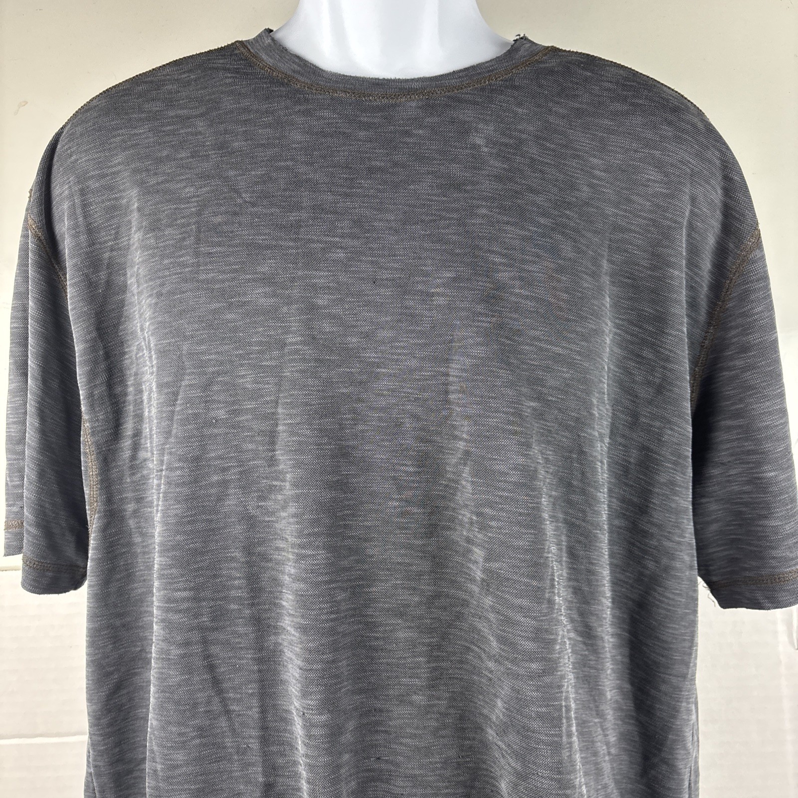 TOMMY BAHAMA Tencel Shirt Mens XL Short Sleeve Gray Textured Outdoor Lightweight gallery