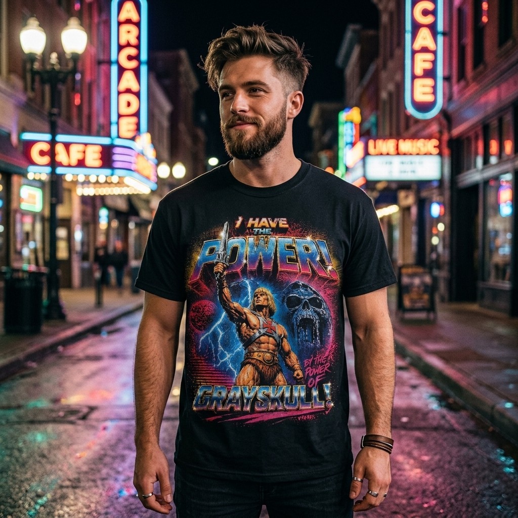 He-Man I Have The Power T-Shirt, Vintage 80s Cartoon Masters of the Universe Tee gallery