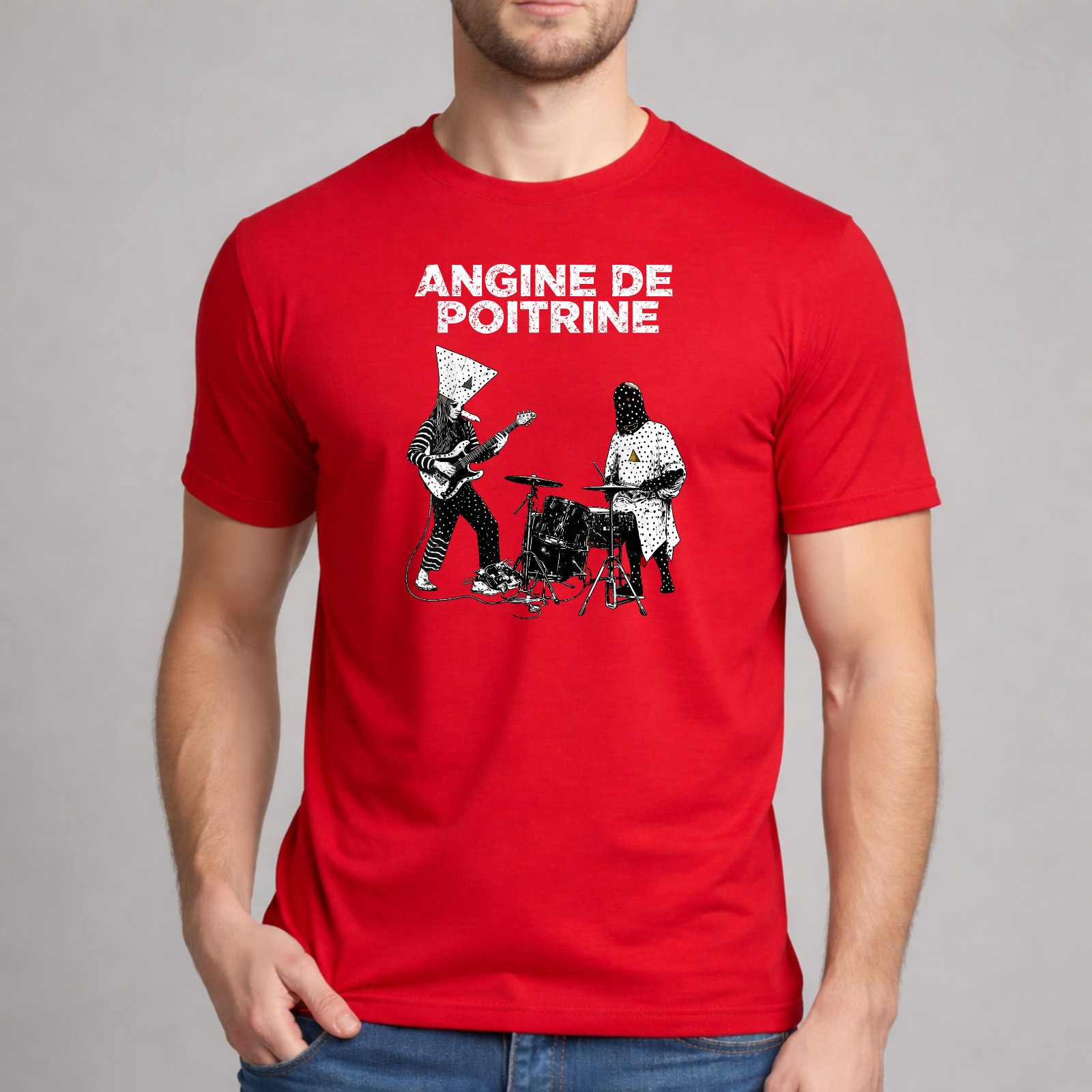 Music Shirt Funny Sarcastic Angine De Poitrine Live Art Graphic Men Boys Kids gallery