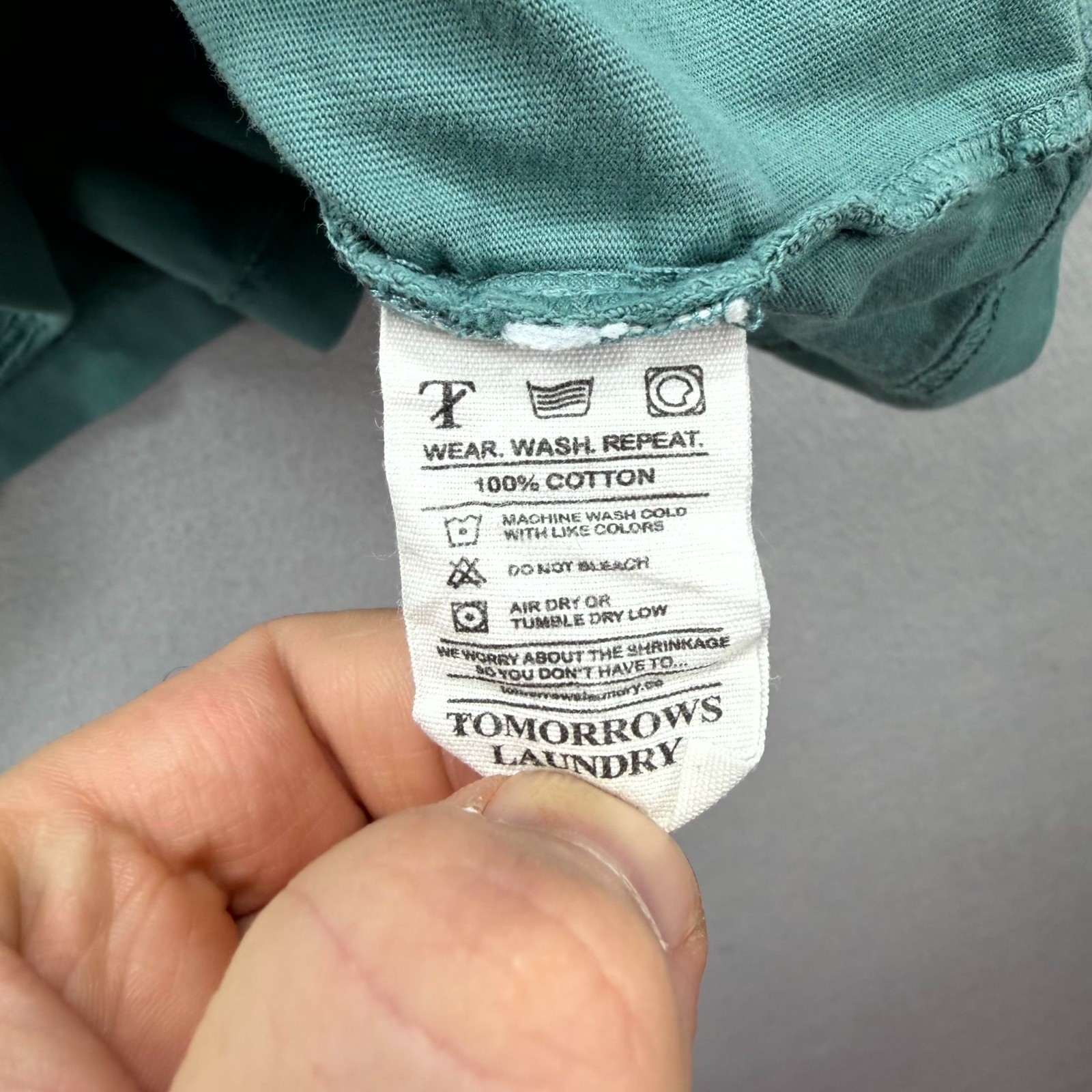Tomorrows Laundry Classic Essential T-Shirt Mens XXL Teal Everyday Wear Crew gallery