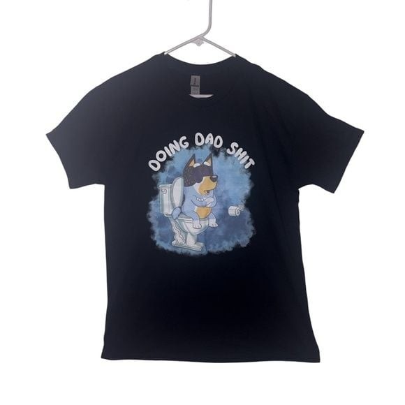 Bluey Doing Dad Sh*t Funny Graphic Tee Shirt Gildan Heavy Cotton Medium gallery
