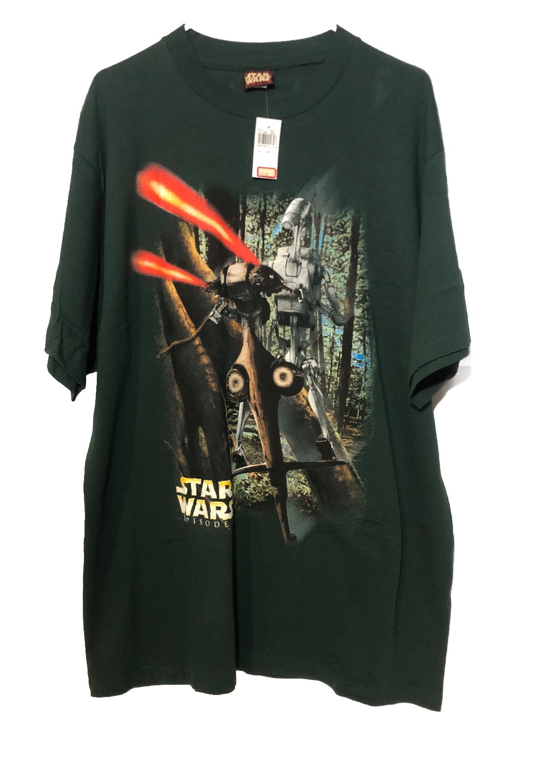 Vintage 1999 NWT! Star Wars Episode I Battle Droid STAP T-Shirt-Sz XL Dark Green gallery