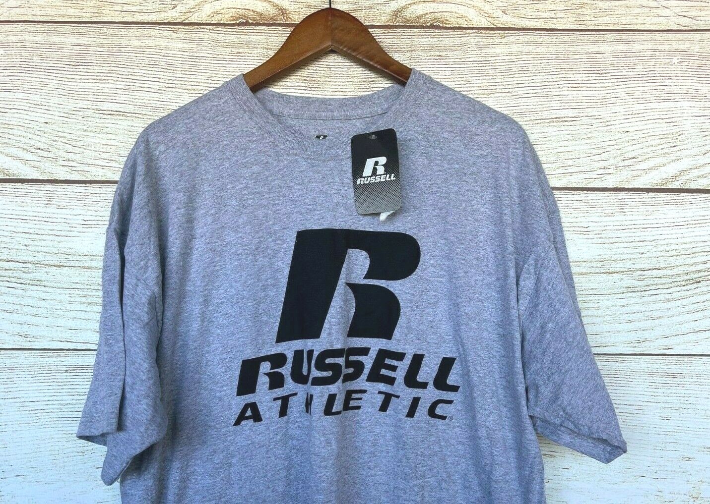 Russell Athletic Tee Shirt Mens Size 1XL Grey Relaxed Fit Chest Logo T-Shirt New gallery