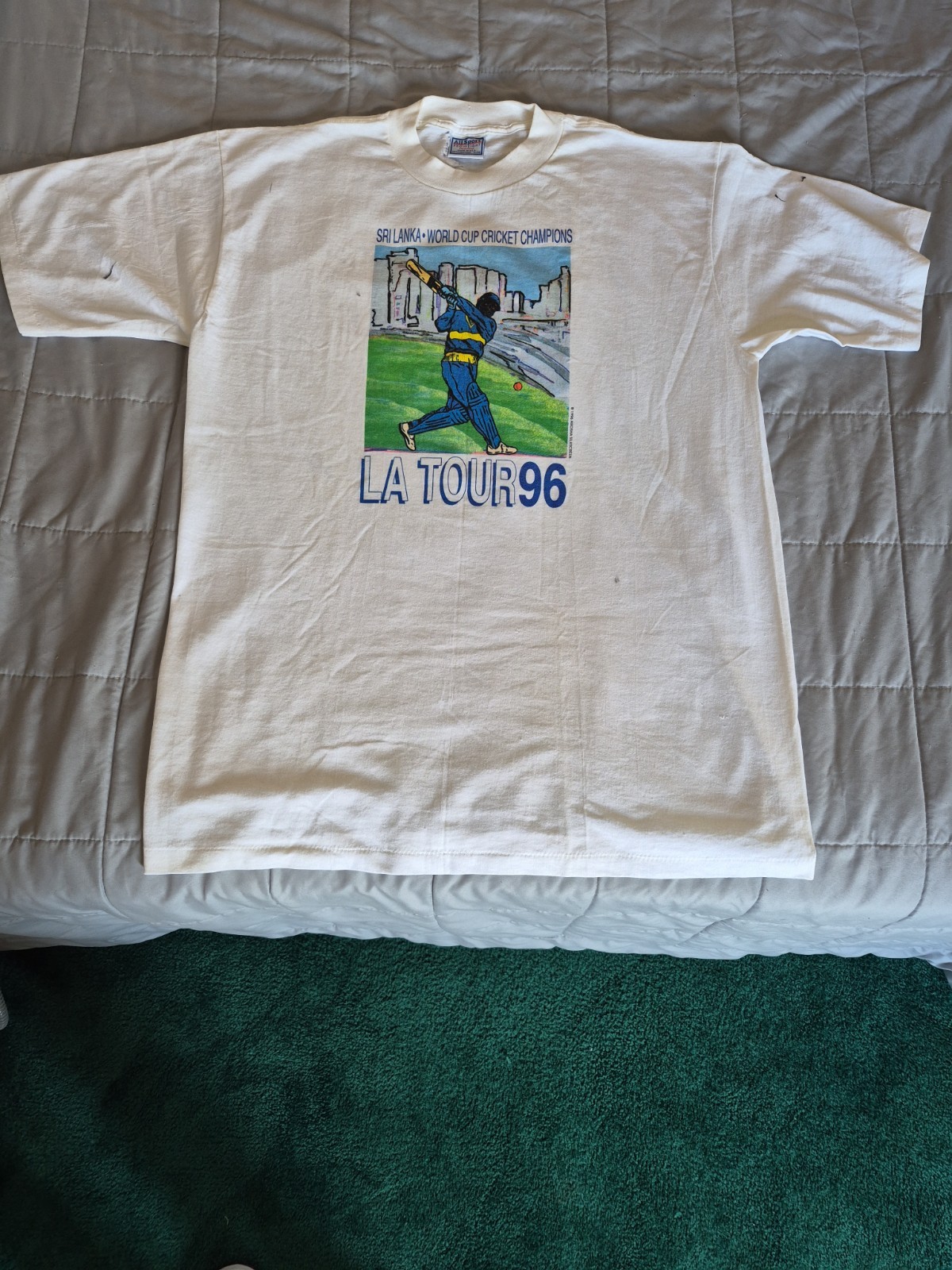 Vintage World Cup Cricket Champions Sri Lanka XL LA TOUR 96 Signatures On Back