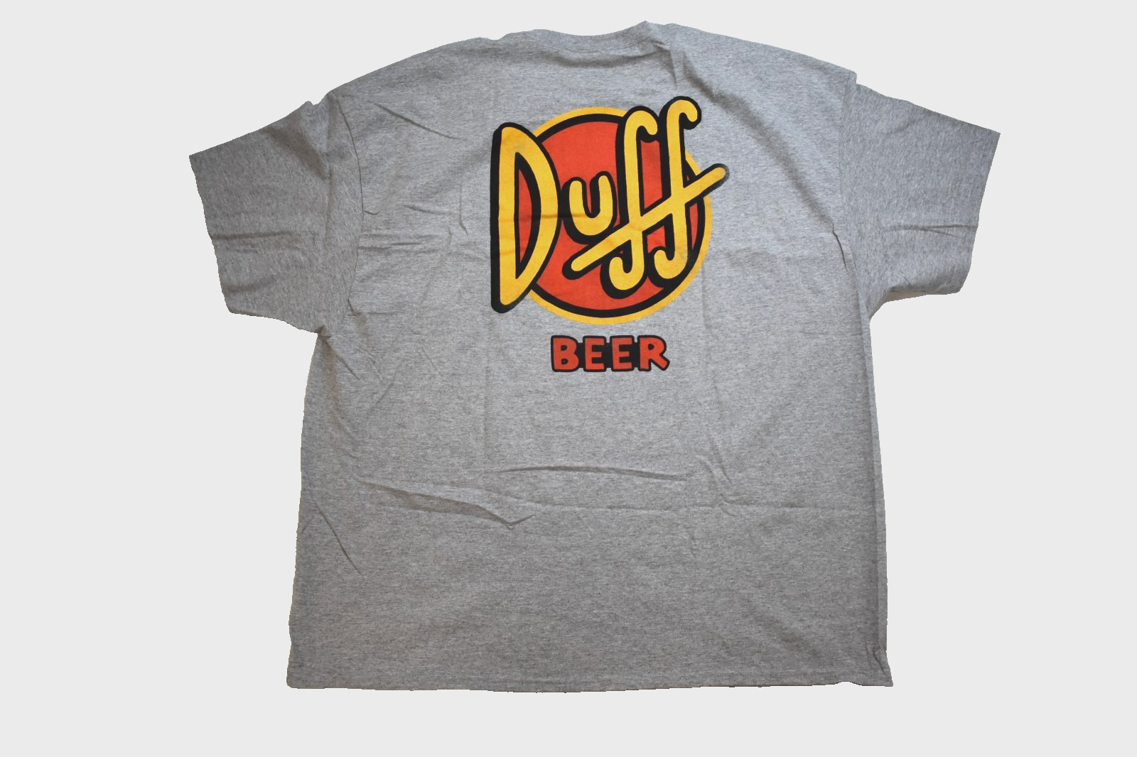 The Simpsons Mens Duff Beer Funny Cartoon Gray Shirt NWT 3XL