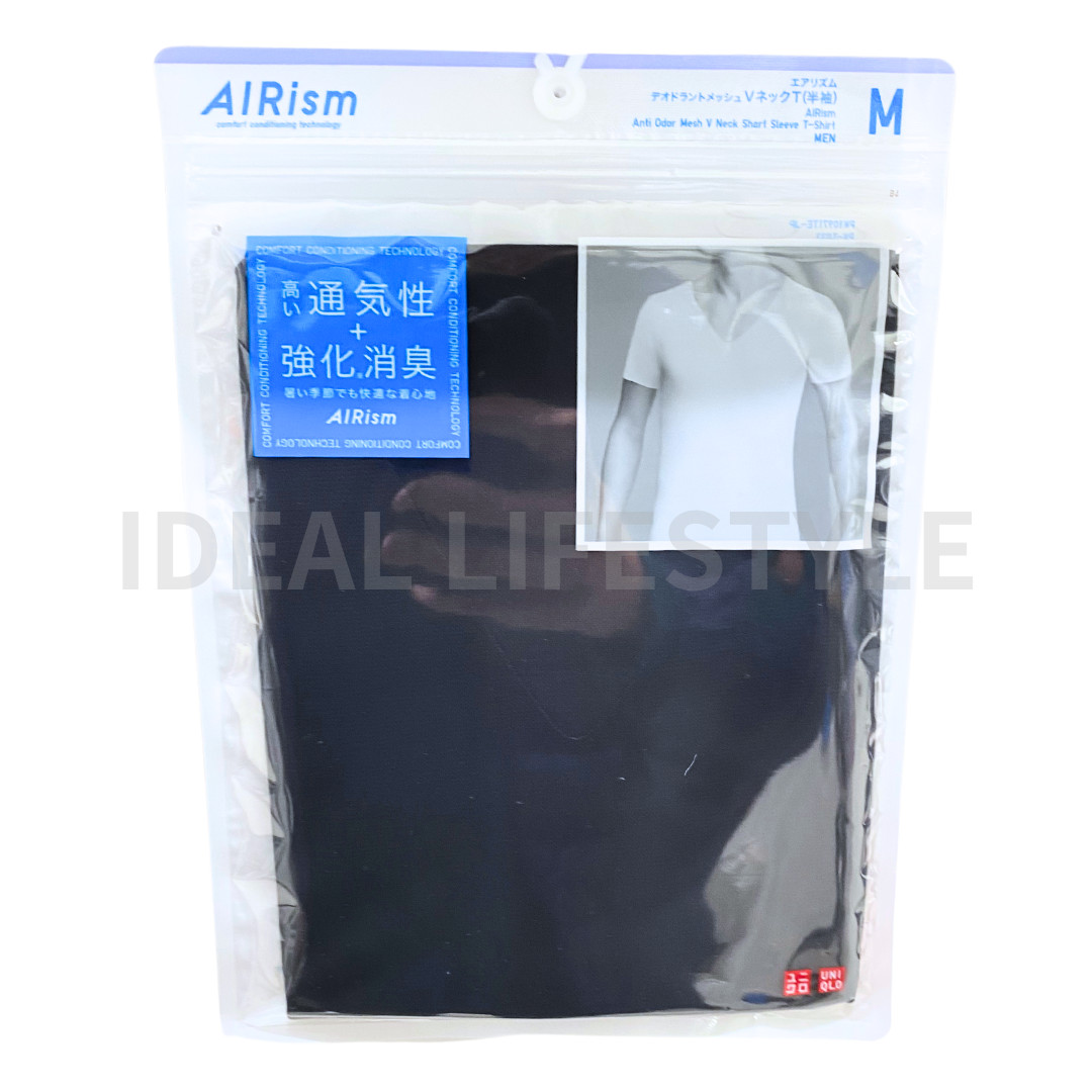 UNIQLO AIRism Mesh Anti-Odor V-Neck T-Shirt S-4XL White/Black/Beige 464308 NWT gallery