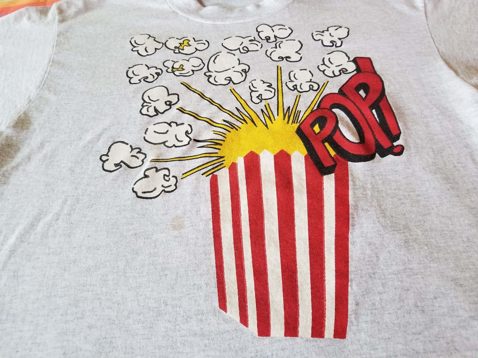 POPCORN COOL 80S TEE SHIRT OP ART TEE SCREEN STARS TAG KILLER LARGE gallery
