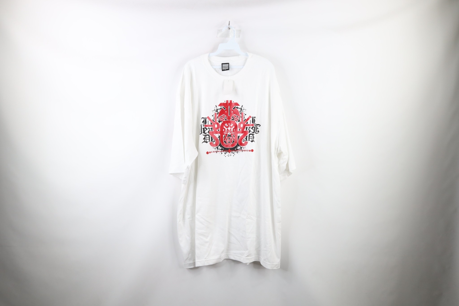 NOS Vtg 90s Marithe Francois Girbaud Mens 3XL Baggy Spell Out Glitter T-Shirt