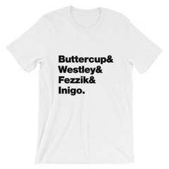 Princess Bride T-Shirt. Black, White, Gray or Red Soft Cotton Movie Tee.