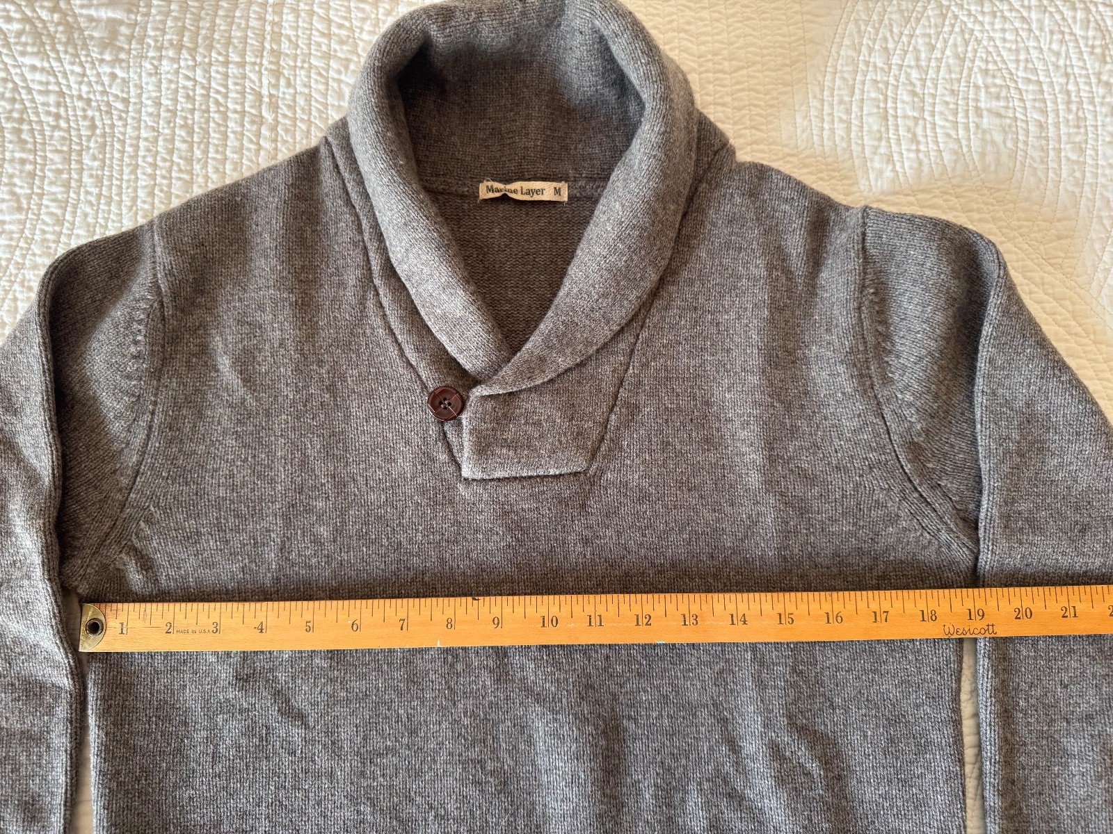 Marine Layer Shawl Sweater, Wool/Nylon, Brown, Medium gallery