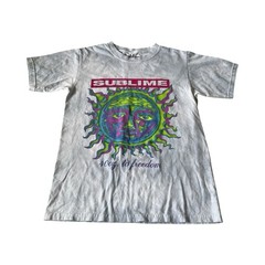 Sublime 40oz to Freedom Sun Graphic Tee Gray Wash Cotton Shirt SM 2021 RN 90355
