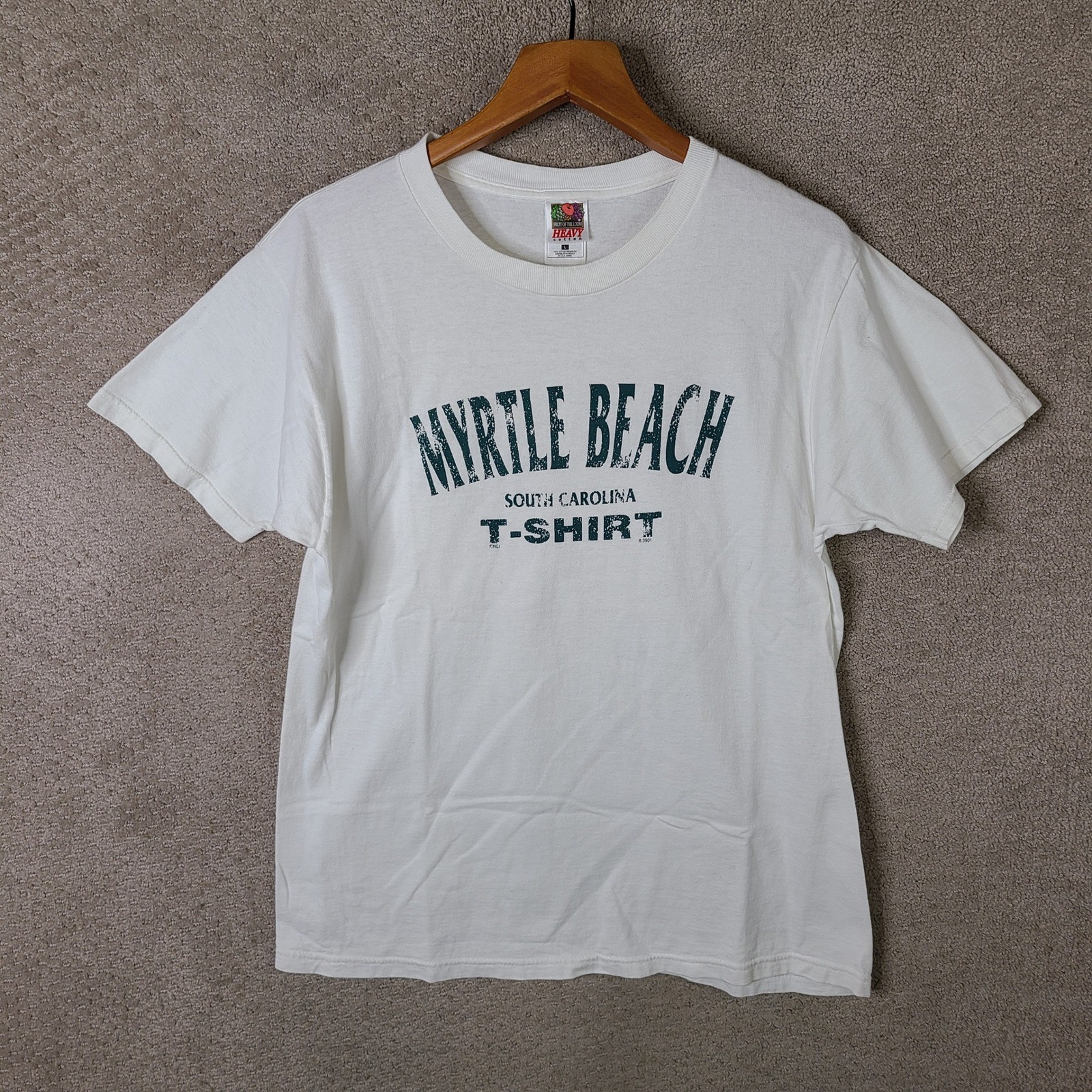 Fruit Of The Loom Shirt Men L White Myrtle Beach Graphic Tee Cotton Short Sleeve gallery