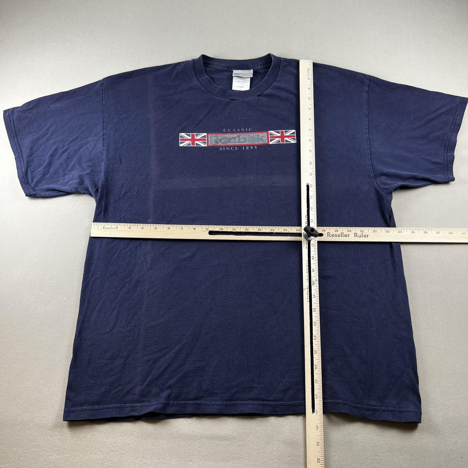 Vintage Reebok Shirt Mens XL Navy Blue Classic Union Jack Flag Sportswear y2k gallery