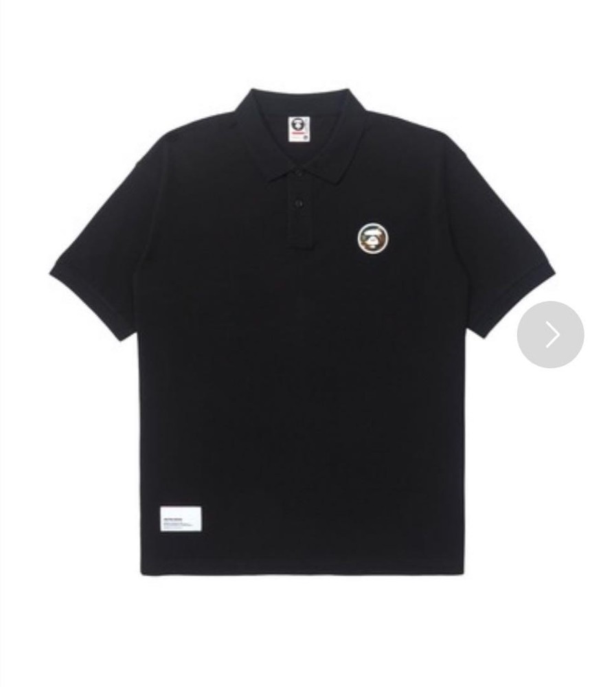 AAPE NOW Black Polo Shirt Ape