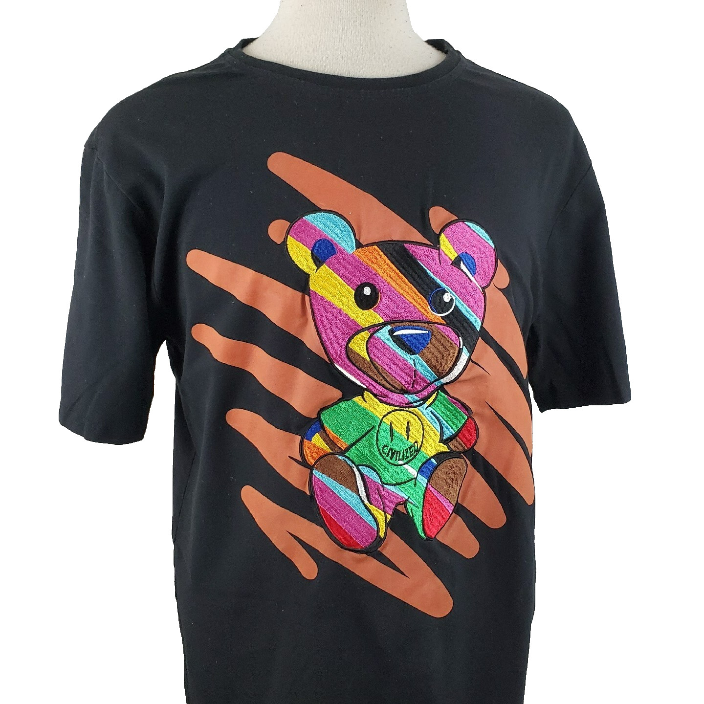 Civilized Clothing Embroidered Bear Logo Mens T-Shirt XL Cotton Blend Crewneck
