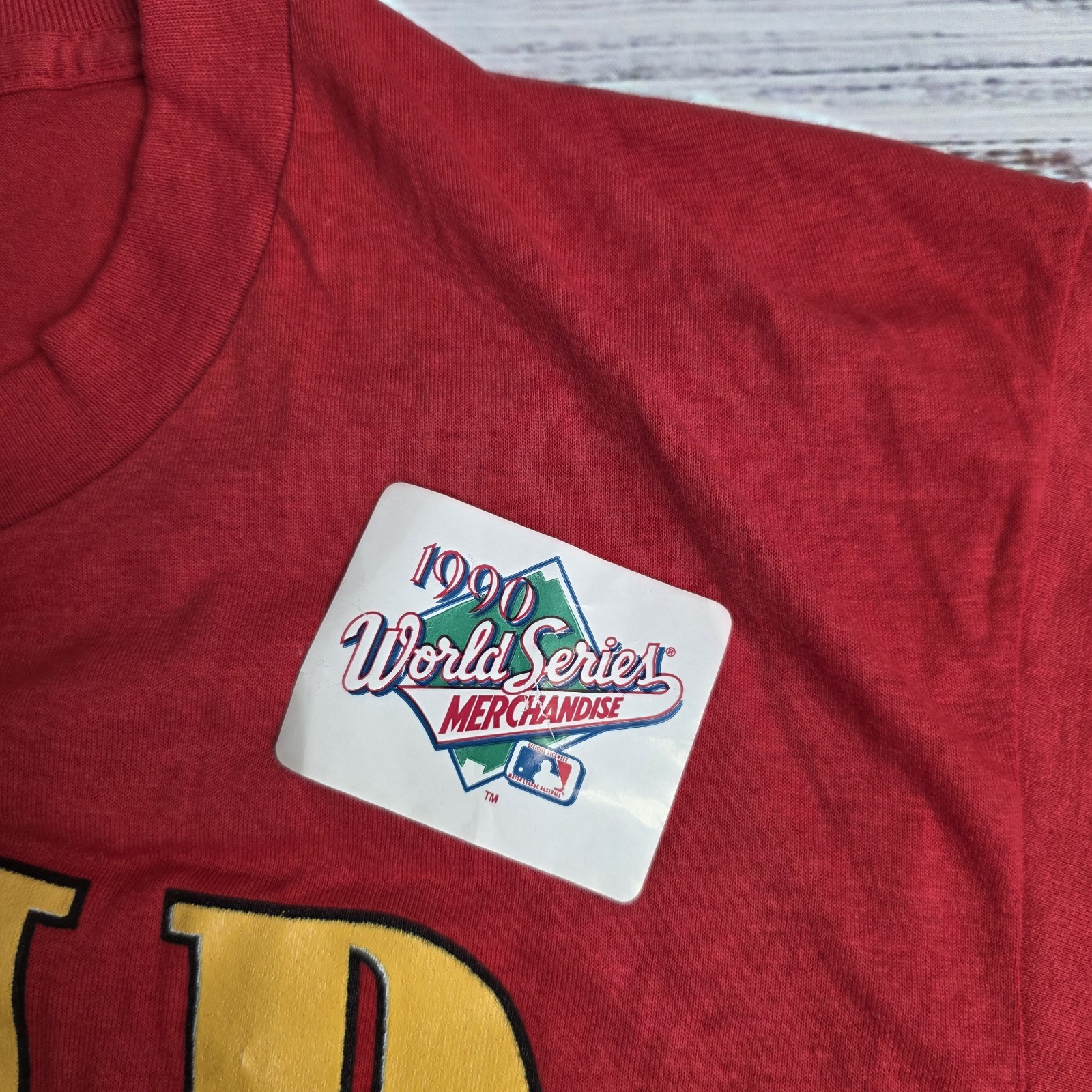 Vintage Cincinnati Reds T-Shirt Mens Large 1990s World Series Single Stitch Red gallery
