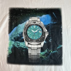 Seiko Divers 200 Prospex Watch Graphic Long Sleeve Shirt White 2 Sided Men’s L