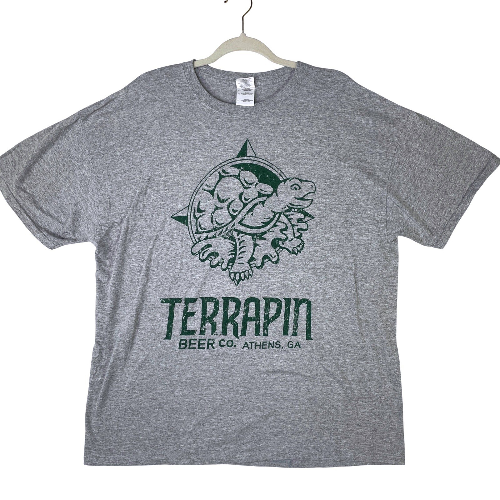Terrapin Beer Co Athens GA Graphic T-Shirt Mens XL Gray Gildan Heavy Cotton Tee